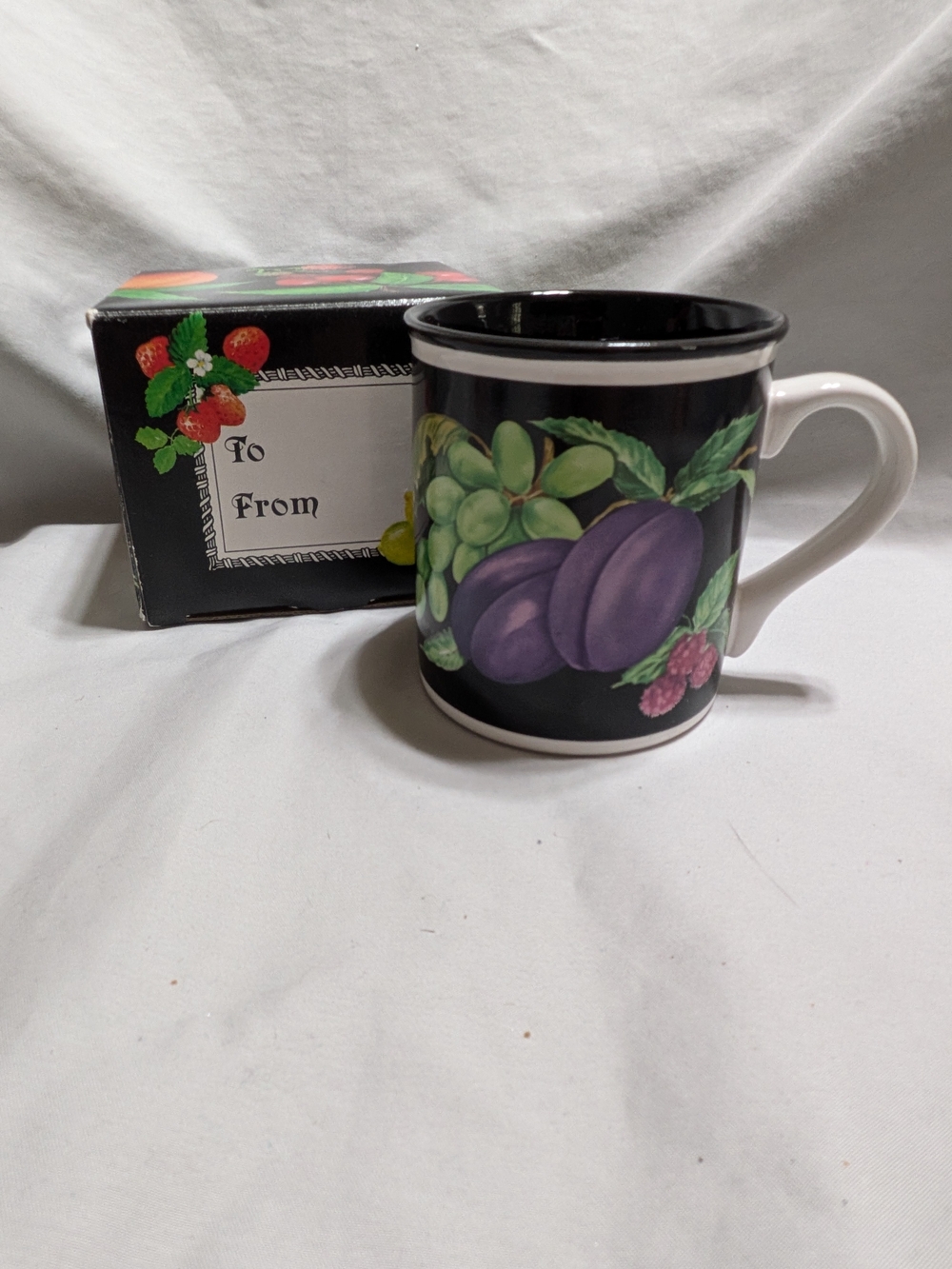 Vintage 1991 Floral Stoneware Coffee Mug – 11oz – Teacher Gift – With Box